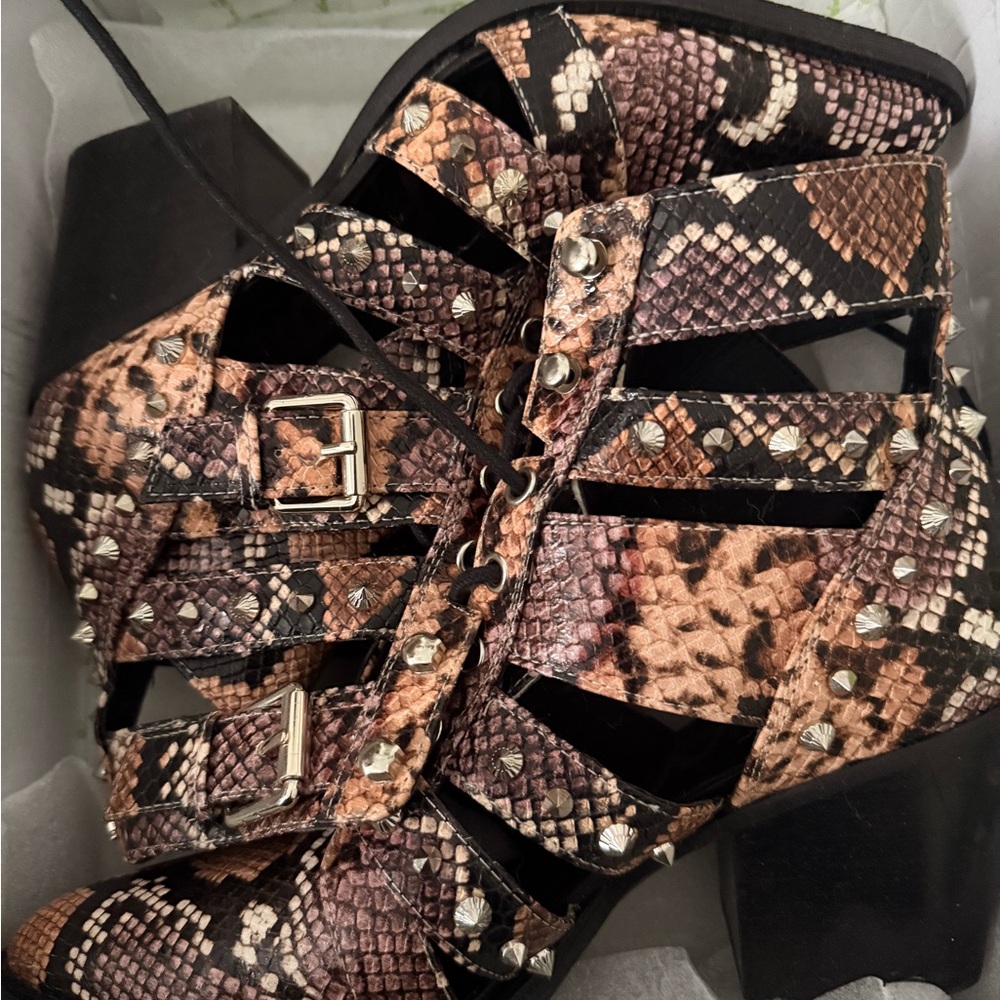 Sam Edelman Multicolor Snake Print Ankle Boots